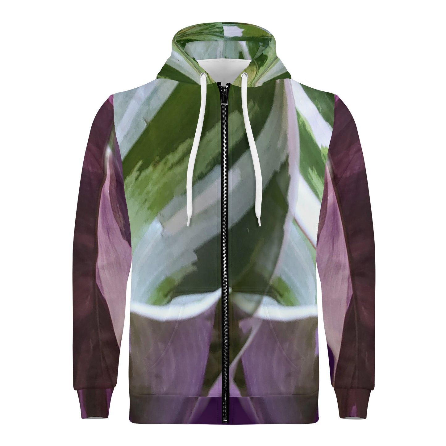 White Fusion Calathea Zip Hoodie