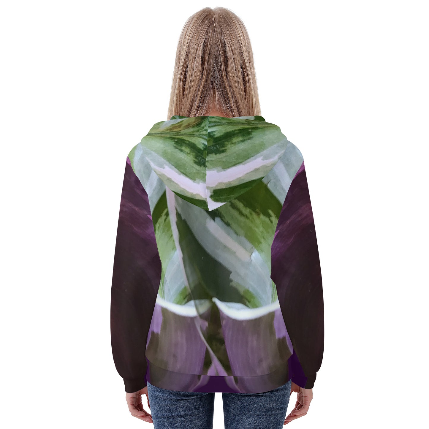 White Fusion Calathea Zip Hoodie